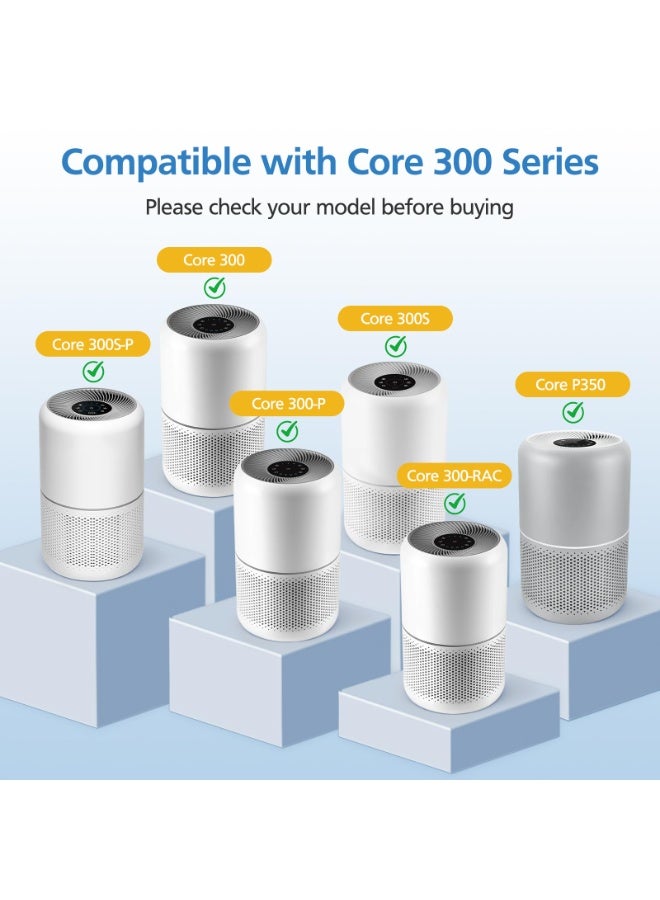 LODROC 2 Pack Core 300 Replacement Filter Compatible with LEVOIT and Core 300S Air Purifier, 3-in-1 H13 Grade HEPA Replacement Filter Efficiency Activated Carbon Filtration System, White - Image 4